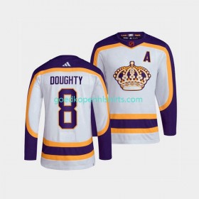 Los Angeles Kings Drew Doughty 8 Adidas 2022 Reverse Retro Wit Authentic Shirt - Mannen